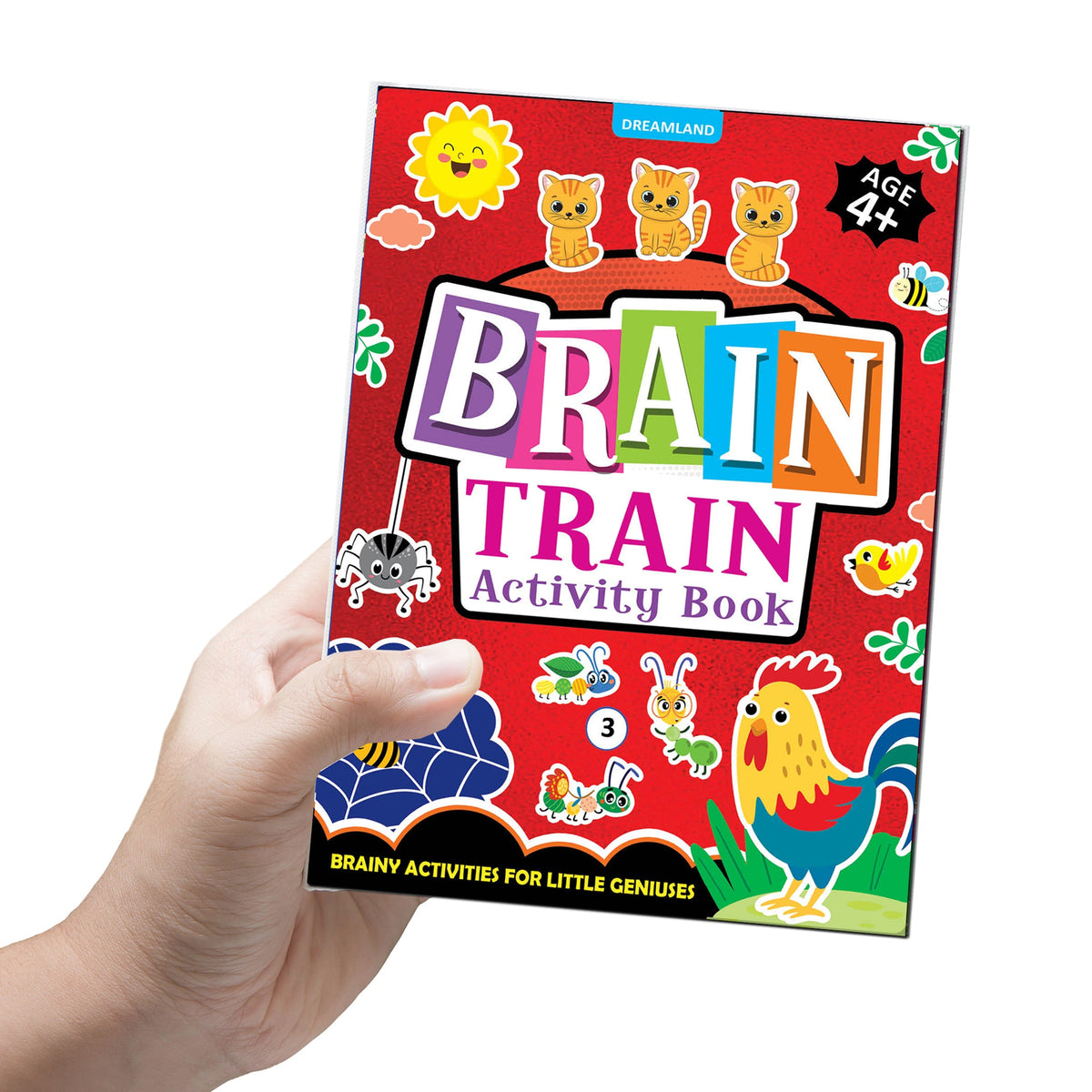 Dreamland Publications Brain Train Activity Book for Kids Age 4+ - With Colouring Pages, Mazes, Puzzles and Word searches Activities | Grocsy