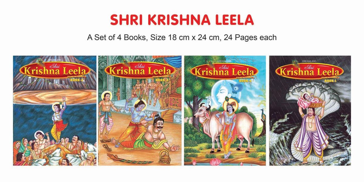 Dreamland Publications Shri Krishan Leela Pack (4 Titles) : Children Religion Book | Grocsy