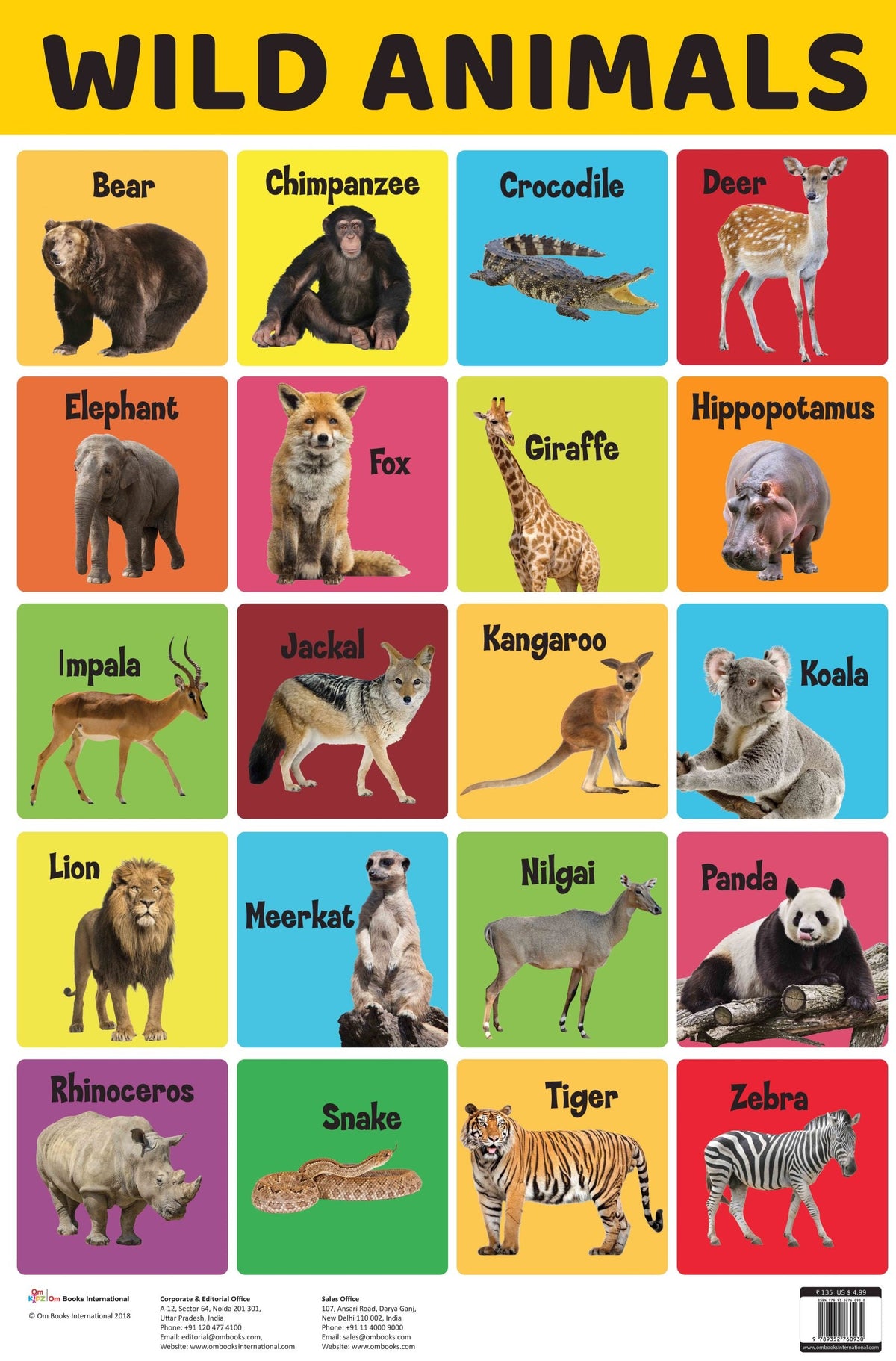 Wild Animals : Charts - Om Books | Grocsy
