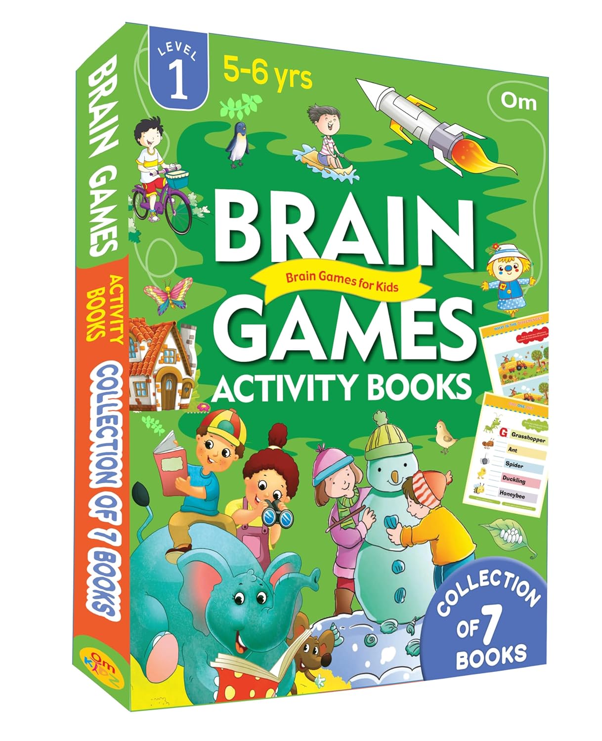 Activity Book : Brain Games Activity Book Level 1 (Set of 7 Books) - Om Books | Grocsy