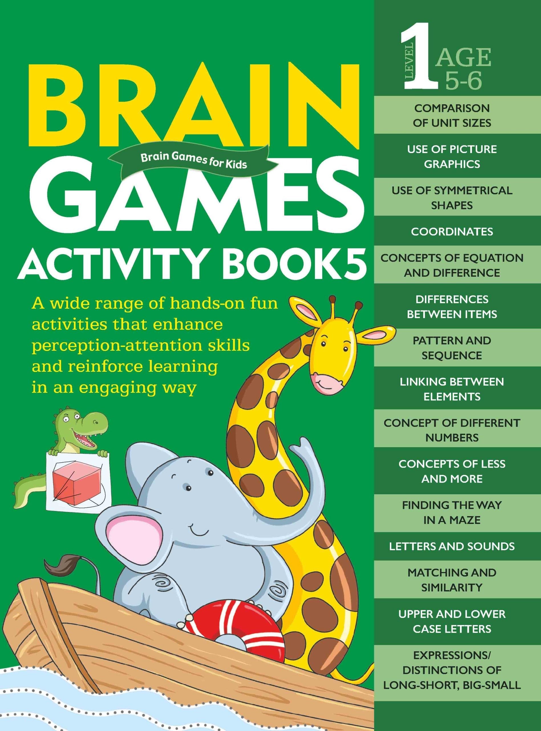 Brain Games for Kids : Brain Games Activity Book Level 1 : Book-5 - Om Books | Grocsy