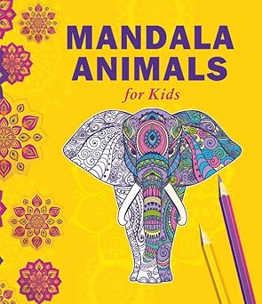 Mandala Art Animals Coloring Book For Kids | 30 Wildlife Jungle Animal Mandala Designs To Enhance Art Coloring, Drawing & Focus | High Quality Premium Paper | Perfect Gift For Children & Teens-Namaskar Kids | Grocsy