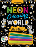 Dreamland Publications Animals Neon Colouring World Book for Kids Age 4 - 7  years with Neon Pens | Grocsy