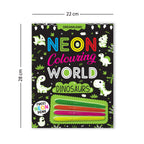Dreamland Publications Dinosaurs Neon Colouring World Book for Kids Age 4 - 7 years with Neon Pens | Grocsy