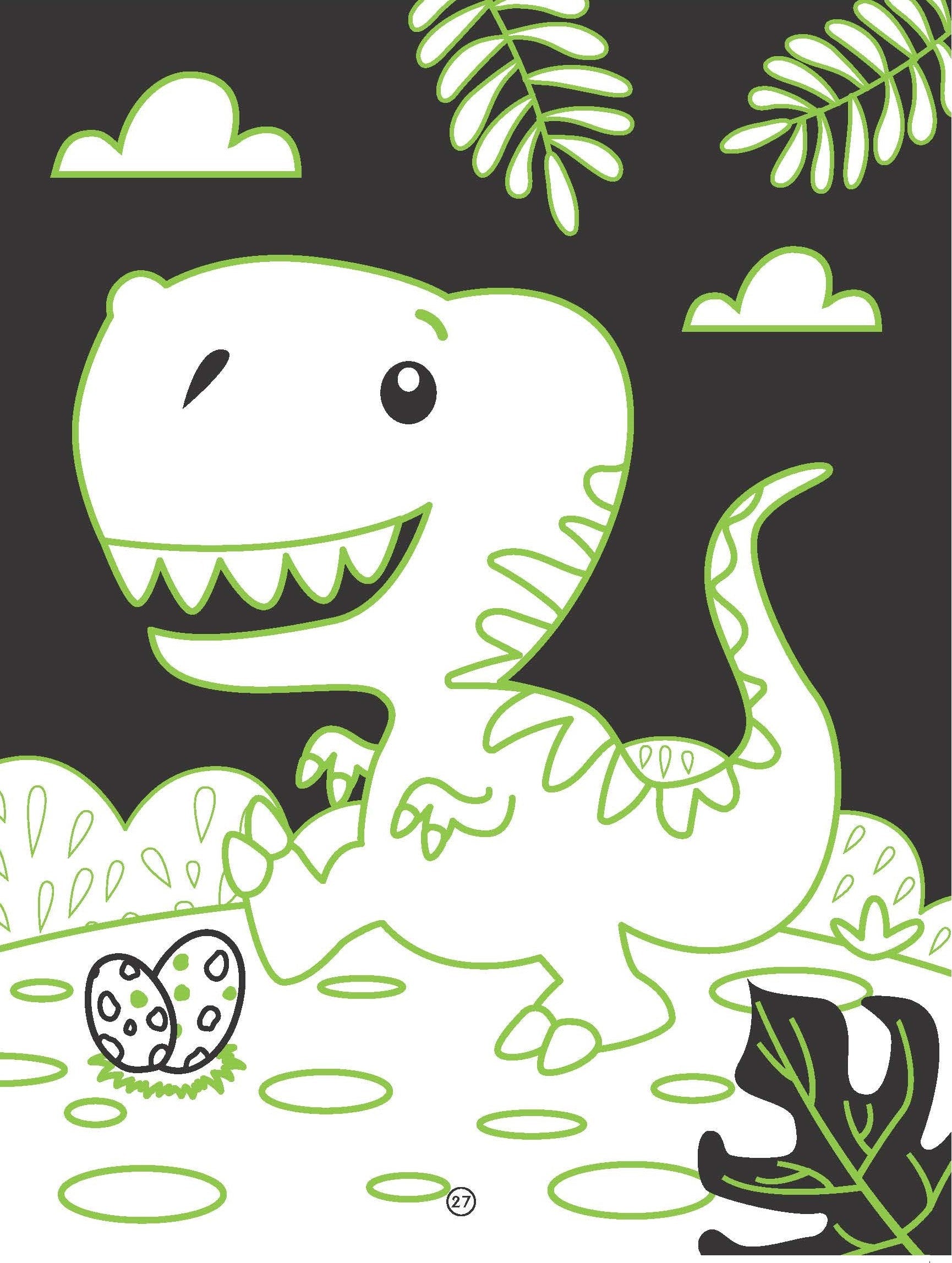 Dreamland Publications Dinosaurs Neon Colouring World Book for Kids Age 4 - 7 years with Neon Pens | Grocsy