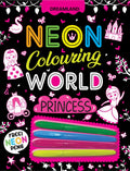 Dreamland Publications Princess Neon Colouring World Book for Kids Age 4 - 7  years with Neon Pens | Grocsy