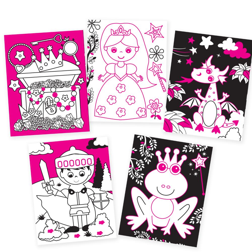 Dreamland Publications Princess Neon Colouring World Book for Kids Age 4 - 7  years with Neon Pens | Grocsy