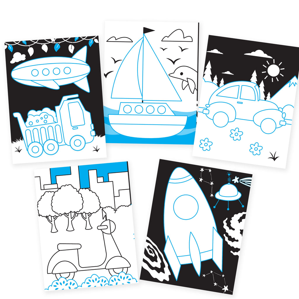 Dreamland Publications Vehicles Neon Colouring World Book for Kids Age 4 - 7 years with Neon Pens | Grocsy