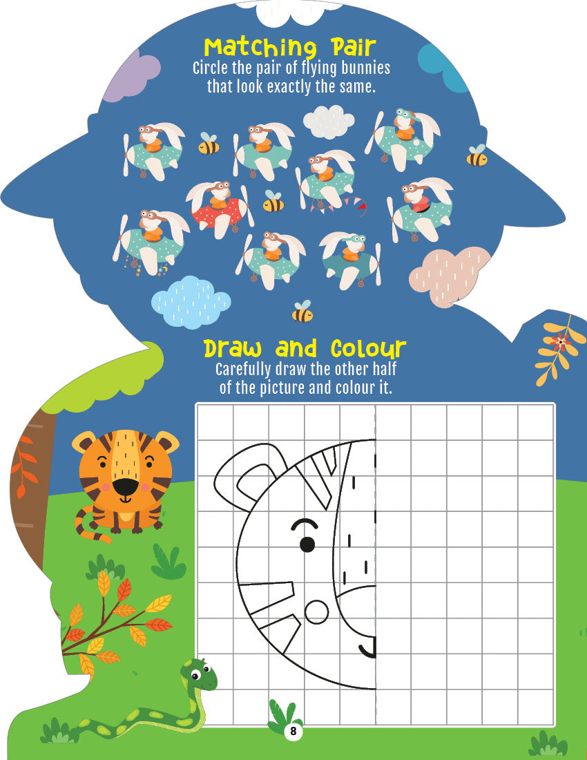 Dreamland Publications Step into the Animal Kingdom- Activity and Colouring Fun Book for Age 4+ | Grocsy