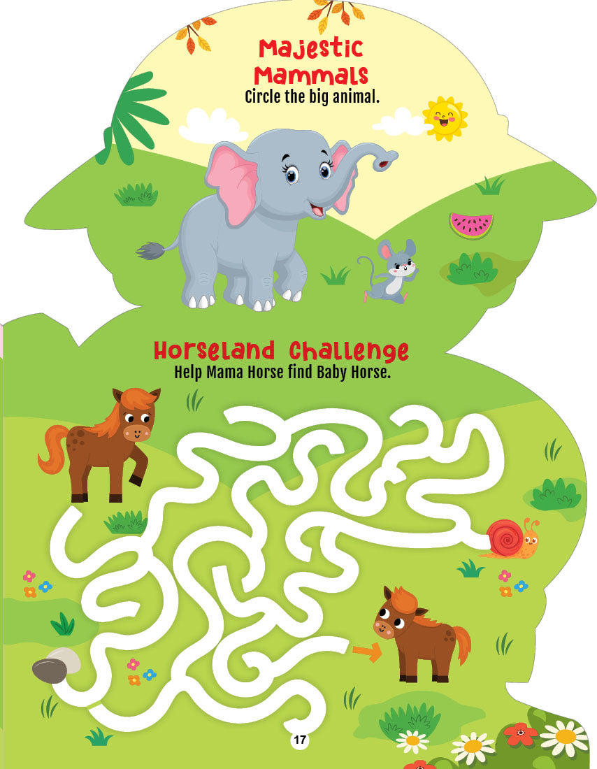 Dreamland Publications Step into the Animal Kingdom- Activity and Colouring Fun Book for Age 4+ | Grocsy