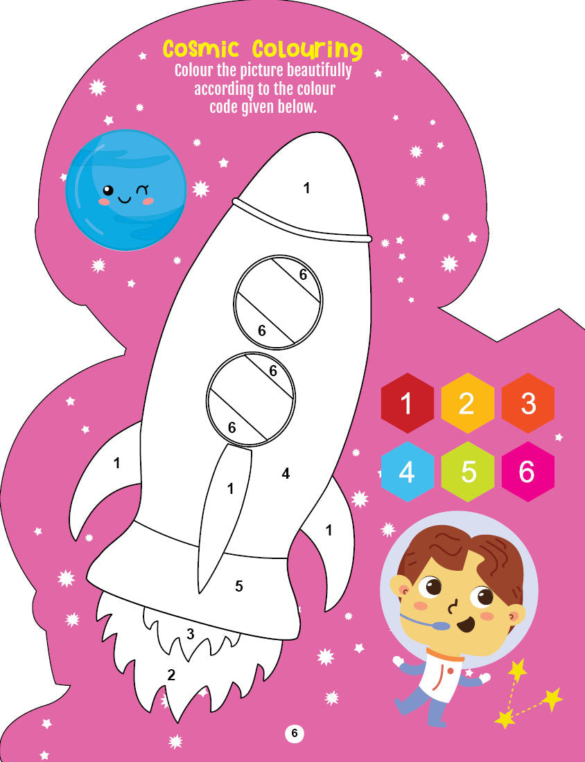 Dreamland Publications Step into the Space World - Activity and Colouring Fun Book for Age 4+ | Grocsy