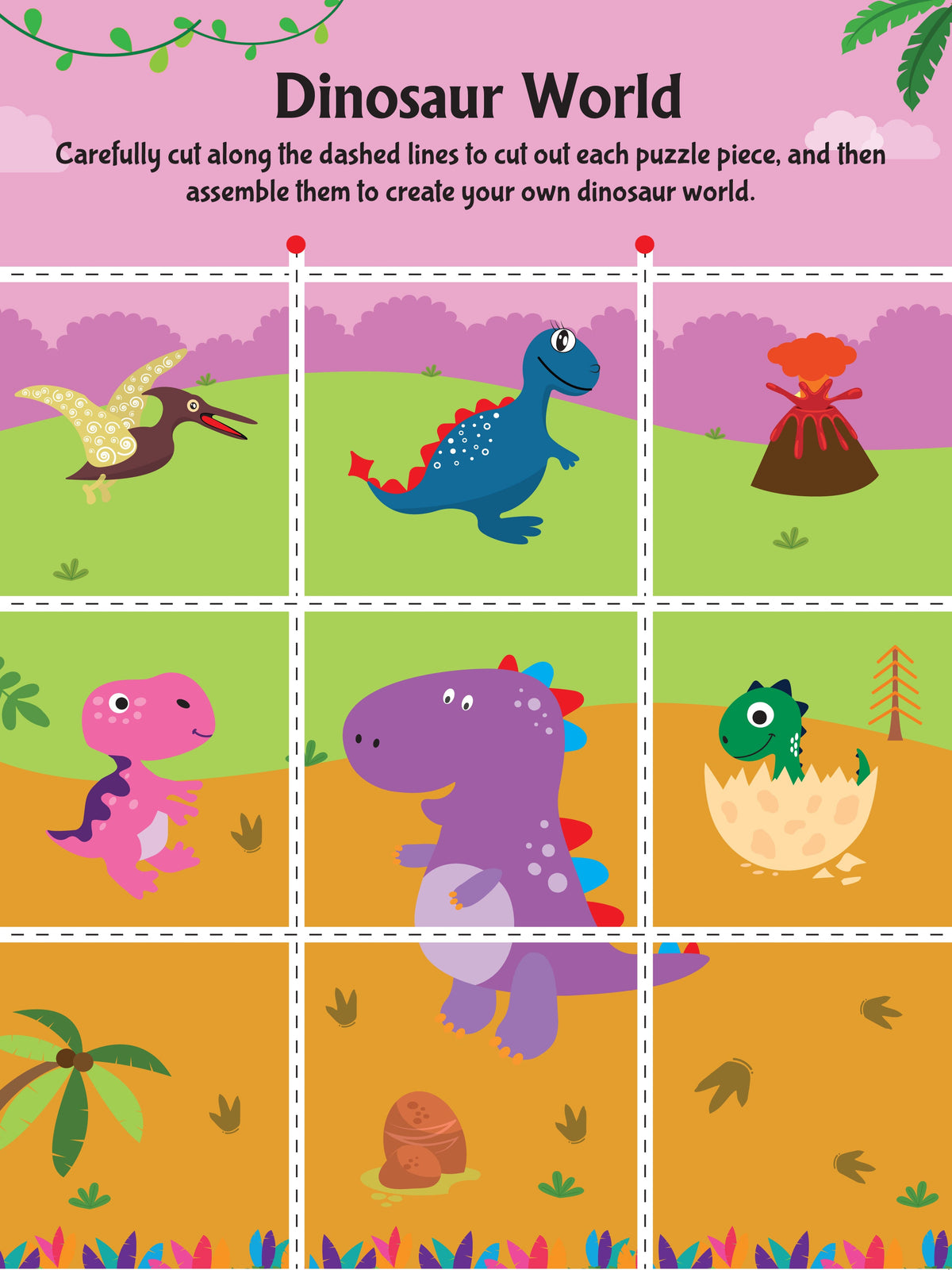 Dreamland Publications Daring Dino Scissors Skills Activity Book for Kids Age 4 - 7 years | With Child- Safe Scissors, Games and Mask | Grocsy