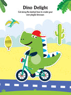 Dreamland Publications Daring Dino Scissors Skills Activity Book for Kids Age 4 - 7 years | With Child- Safe Scissors, Games and Mask | Grocsy