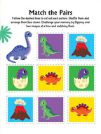 Dreamland Publications Daring Dino Scissors Skills Activity Book for Kids Age 4 - 7 years | With Child- Safe Scissors, Games and Mask | Grocsy