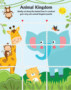 Dreamland Publications Animal Friends Scissors Skills Activity Book for Kids Age 4 - 7 years | With Child- Safe Scissors, Games and Mask | Grocsy