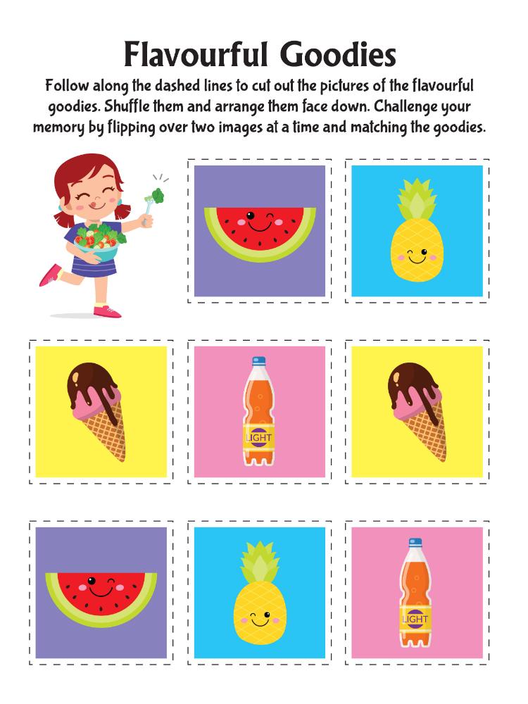 Dreamland Publications Tasty Foods Scissors Skills Activity Book for Kids Age 4 - 7 years | With Child- Safe Scissors, Games and Mask | Grocsy