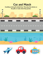 Dreamland Publications Ultimate Vehicles Scissors Skills Activity Book for Kids Age 4 - 7 years | With Child- Safe Scissors, Games and Mask | Grocsy