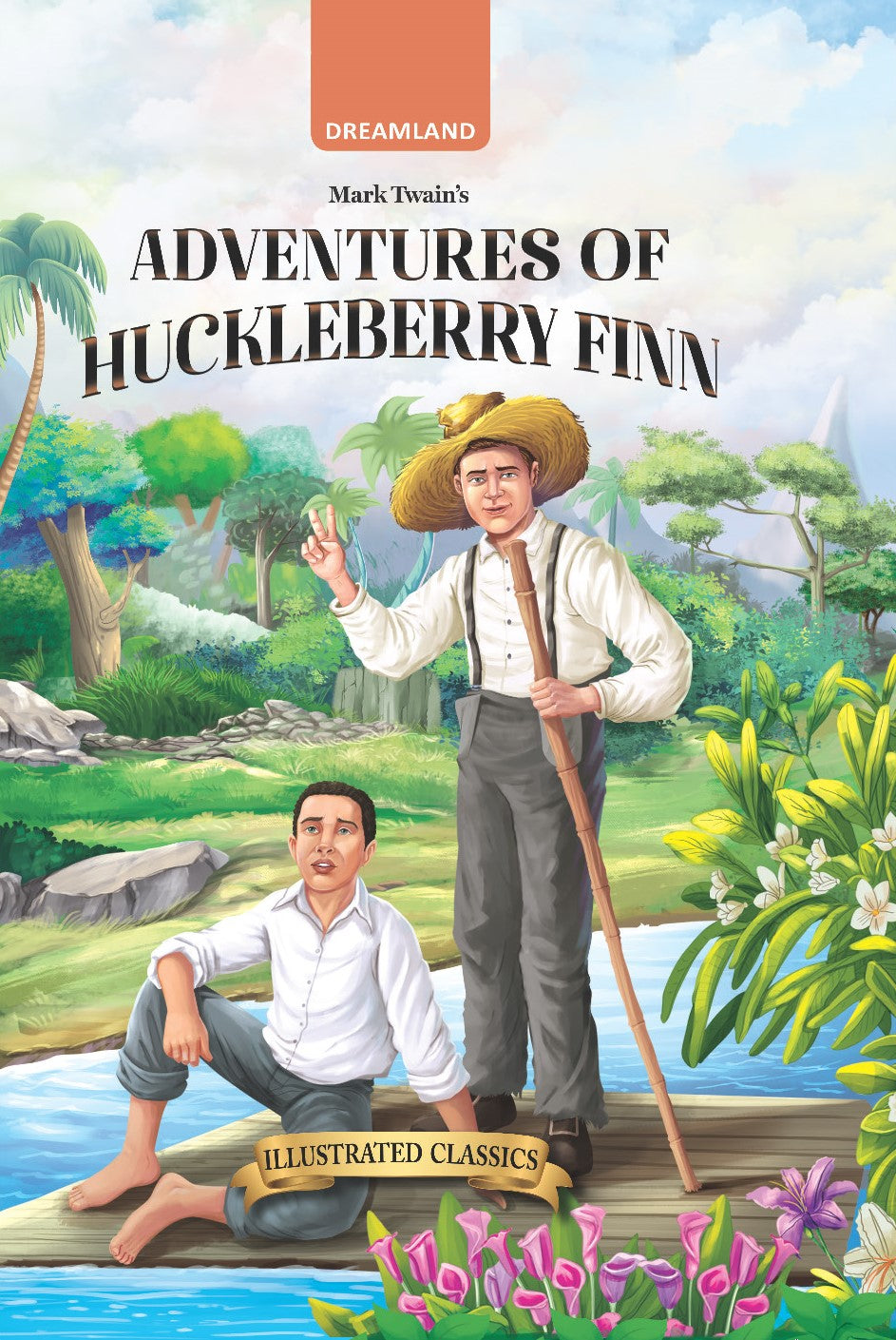 Dreamland Publications Adventure of Huckleberry Finn - Illustrated Abridged Classics for Children with Practice Questions | Grocsy