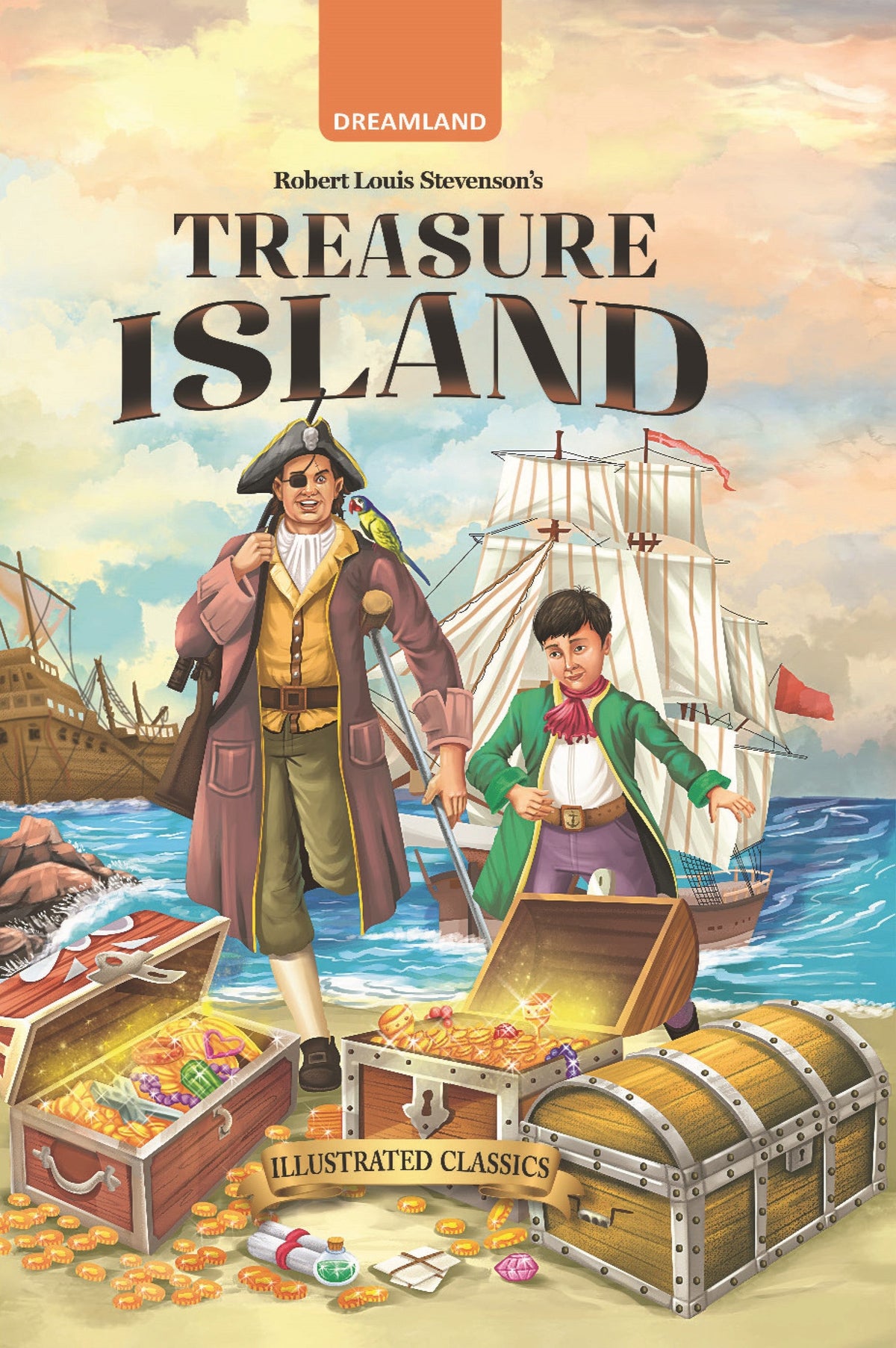Dreamland Publications Treasure Island - Illustrated Abridged Classics for Children with Practice Questions | Grocsy
