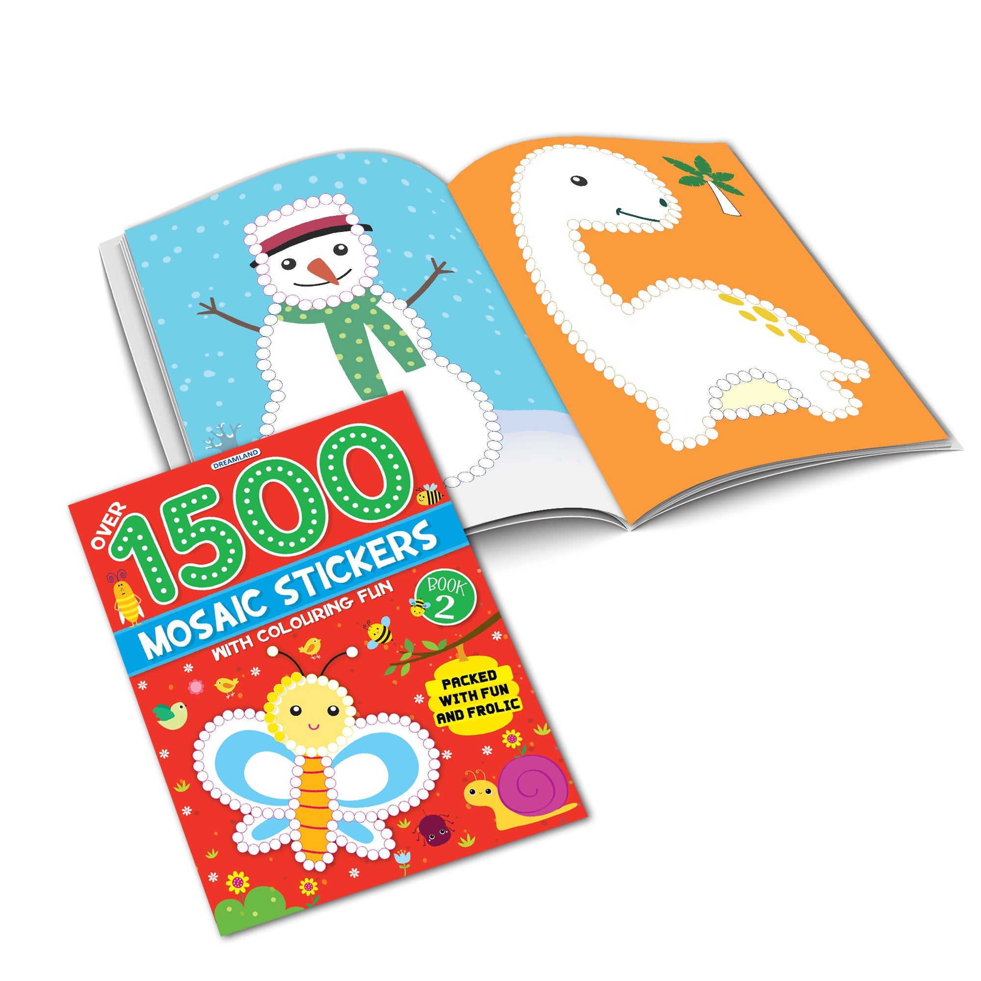 Dreamland Publications 1500 Mosaic Stickers with Colouring Fun Books Pack - A Set of 4 Books | Grocsy
