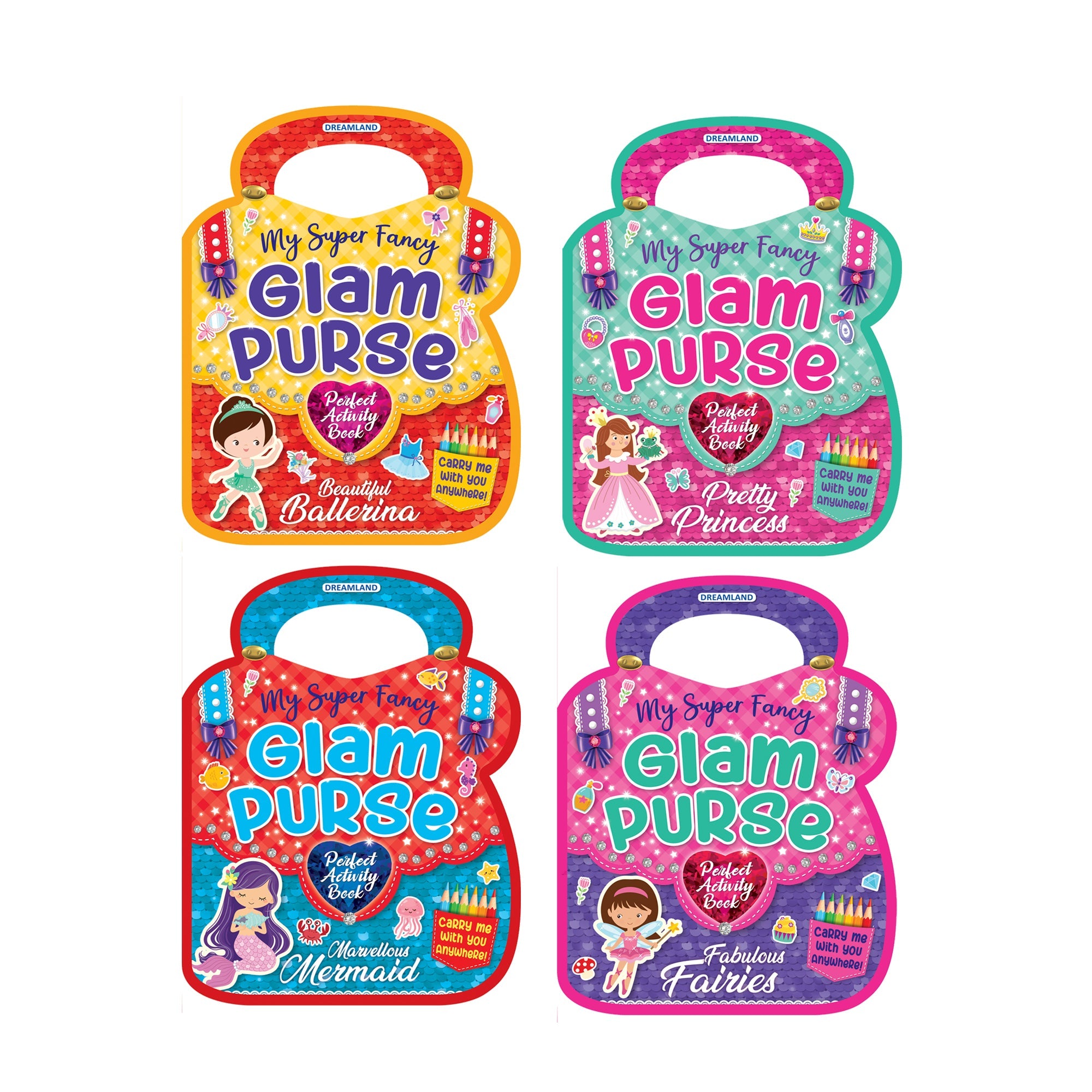 Dreamland Publications My Super Fancy Glam Purse Books Pack- A Set of 4 Books | Grocsy