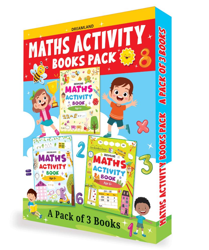 Dreamland Publications Maths Activity Books Pack- A Set of 3 Books - Activity Book for Children | Grocsy