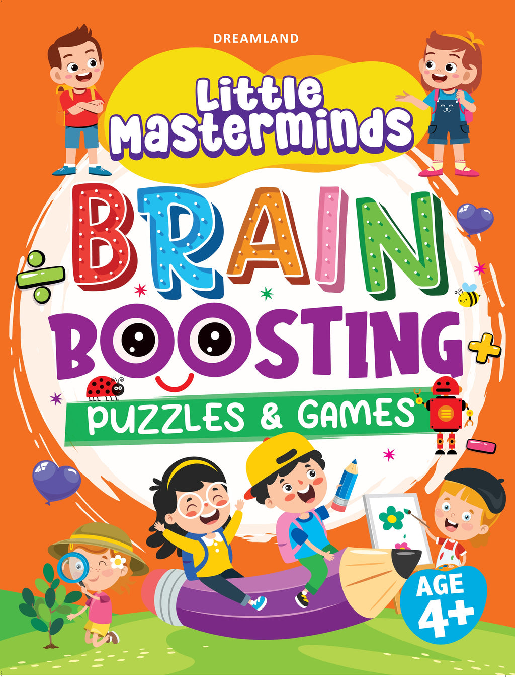 Dreamland Publications Little Masterminds: Brain Boosting Puzzles & Games Activity Book for Kids Age 4 and Up | Grocsy