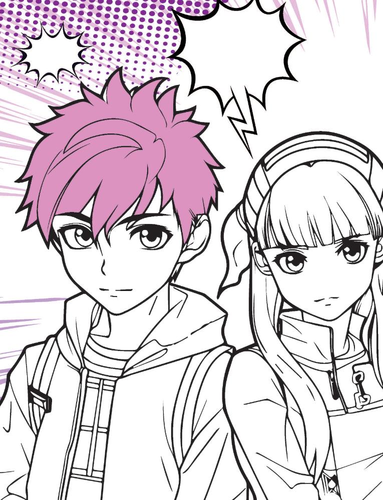 Dreamland Publications Colour Your Own Manga Book 3  With Free Manga Colouring Poster Age 4+ | Grocsy