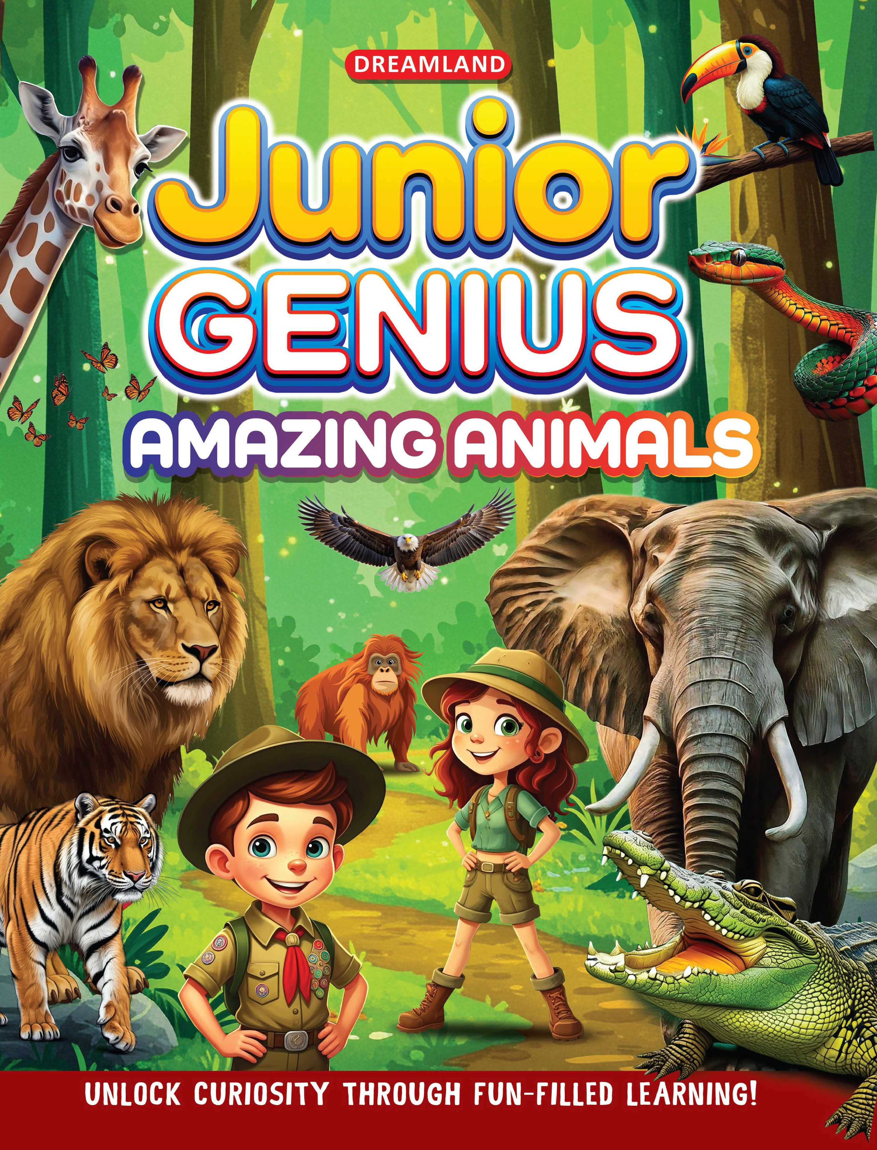 Dreamland Publications Junior Genius: Amazing Animals – A Fun-Filled Learning Book for Kids Age 7+ | Discover Incredible Creatures with Facts, Activities, and Puzzles | Grocsy