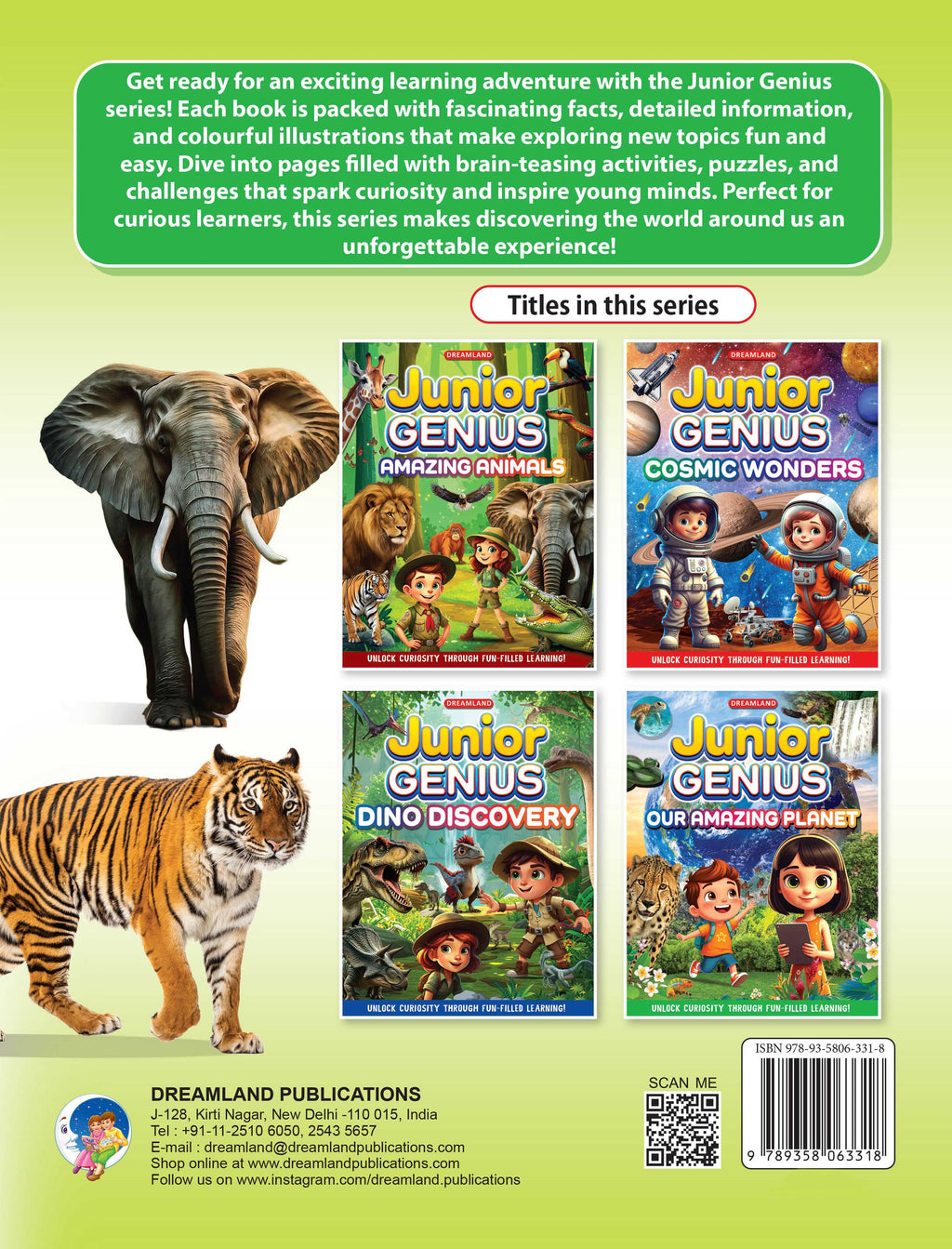 Dreamland Publications Junior Genius: Amazing Animals – A Fun-Filled Learning Book for Kids Age 7+ | Discover Incredible Creatures with Facts, Activities, and Puzzles | Grocsy