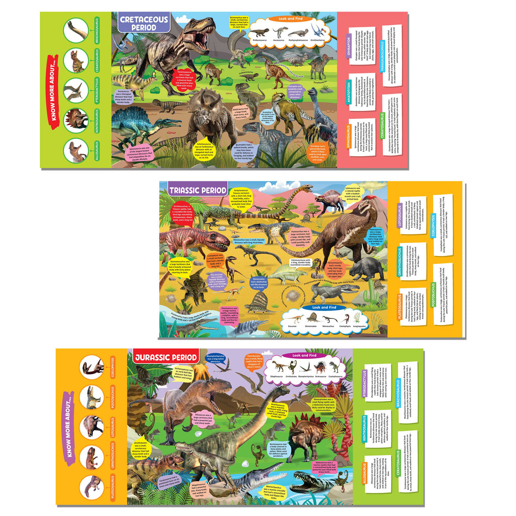 Dreamland Publications Dinosaur World Discovering Delights Flap Book for Kids Age 4 - 10 years | Grocsy