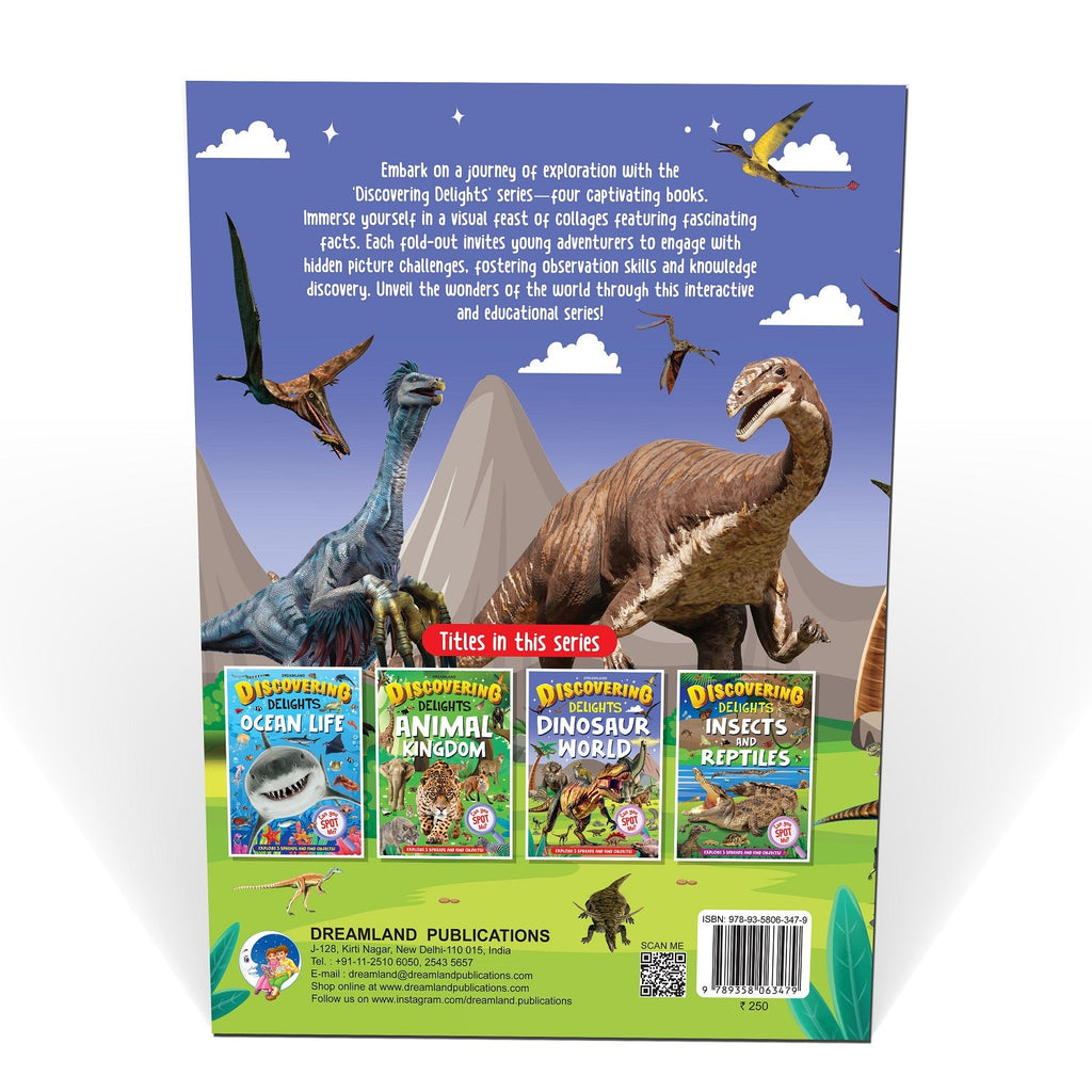 Dreamland Publications Dinosaur World Discovering Delights Flap Book for Kids Age 4 - 10 years | Grocsy