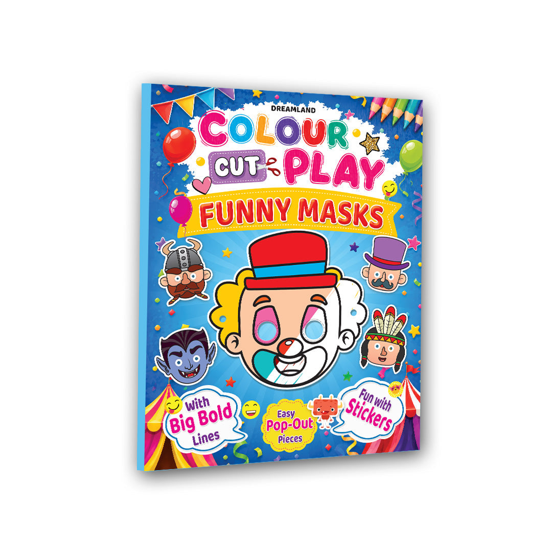 Dreamland Publications Colour Cut Play : Animal Masks- A Creative Sticker Activity Book for Kids Ages 4–8 | Grocsy