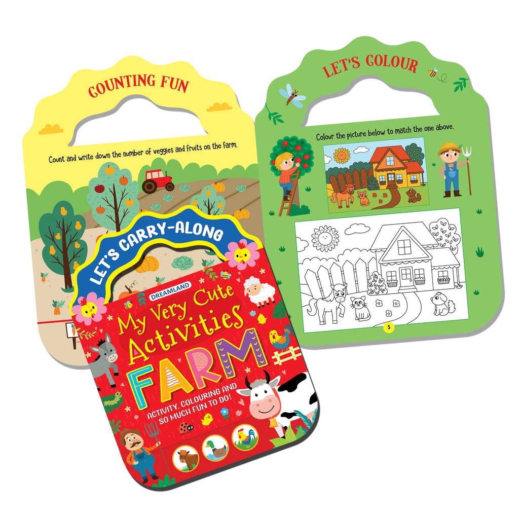 Dreamland Publications Farm- Let's Carry-Along Activity, Colouring Book for Kids Age 3 -8 years (My Very Cute Activities Series) | Grocsy
