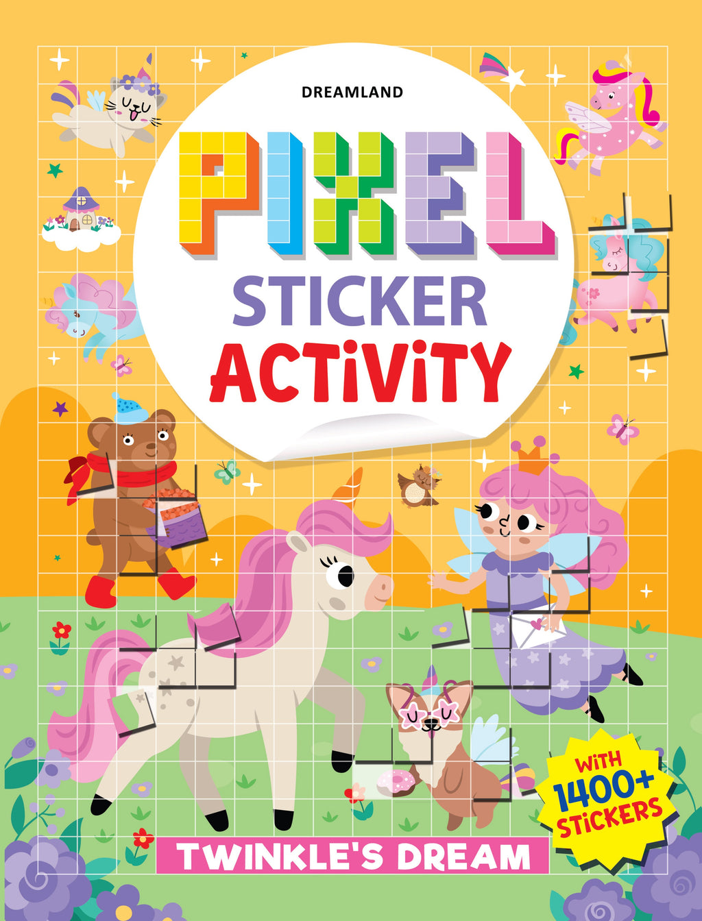 Dreamland Publications Pixel Sticker Activity Book: Twinkle's Dream – Over 1,400 Stickers for Kids Age 4+ | Magical Pixel Art Scenes, Sticker Puzzles | Grocsy