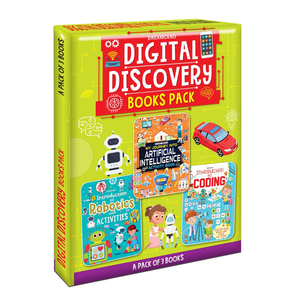 Dreamland Publications Digital Discovery Books Pack-- A Set of 3 Books - Artificial Intelligence, Robotics and Coding | With Fun Facts and Activities for Kids Age 6- 14 Years | Grocsy