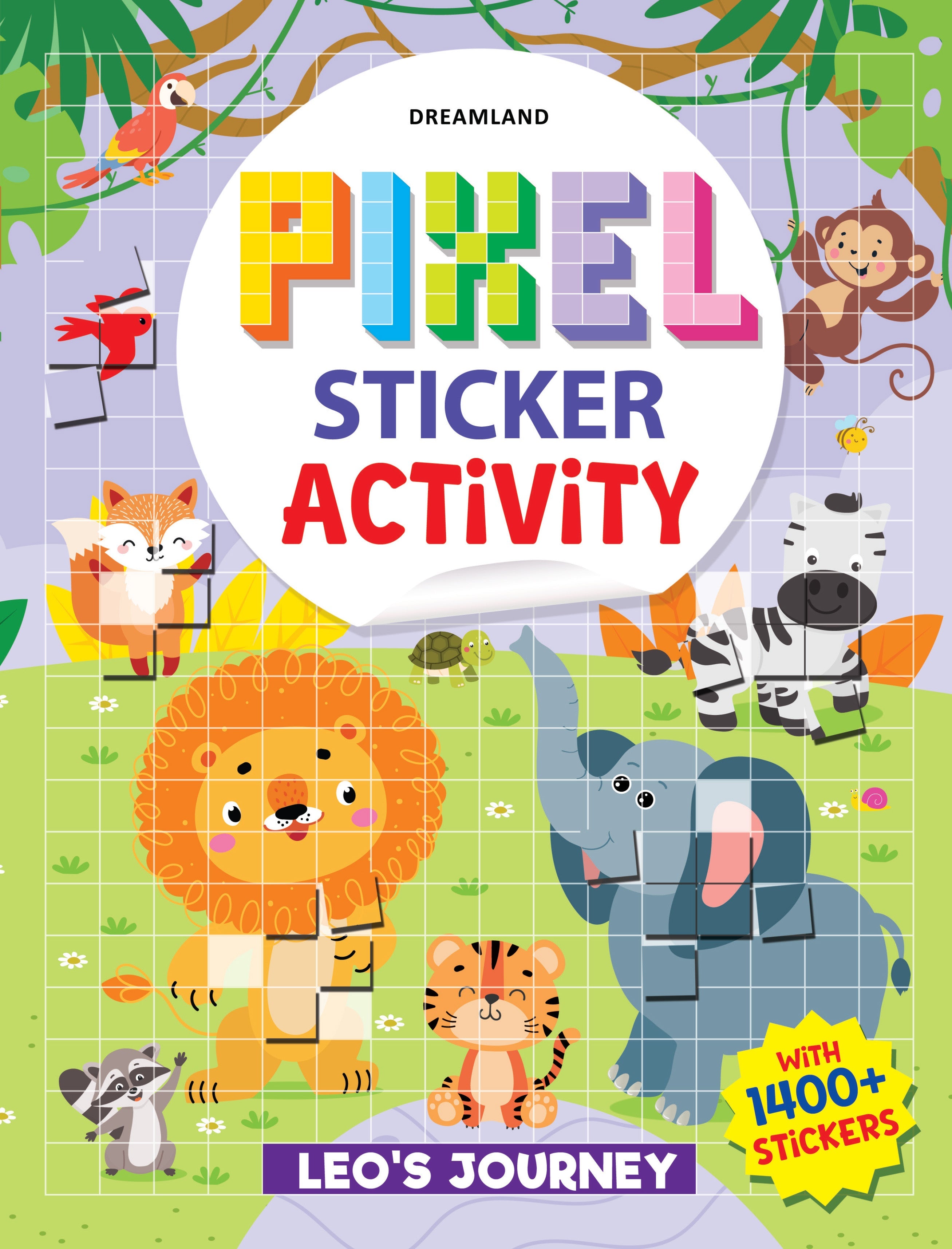 Dreamland Publications Pixel Sticker Activity Book: Leo's Journey – Over 1,400 Stickers for Kids Age 4+ | Adventure-Themed Pixel Art, Sticker Puzzles | Grocsy