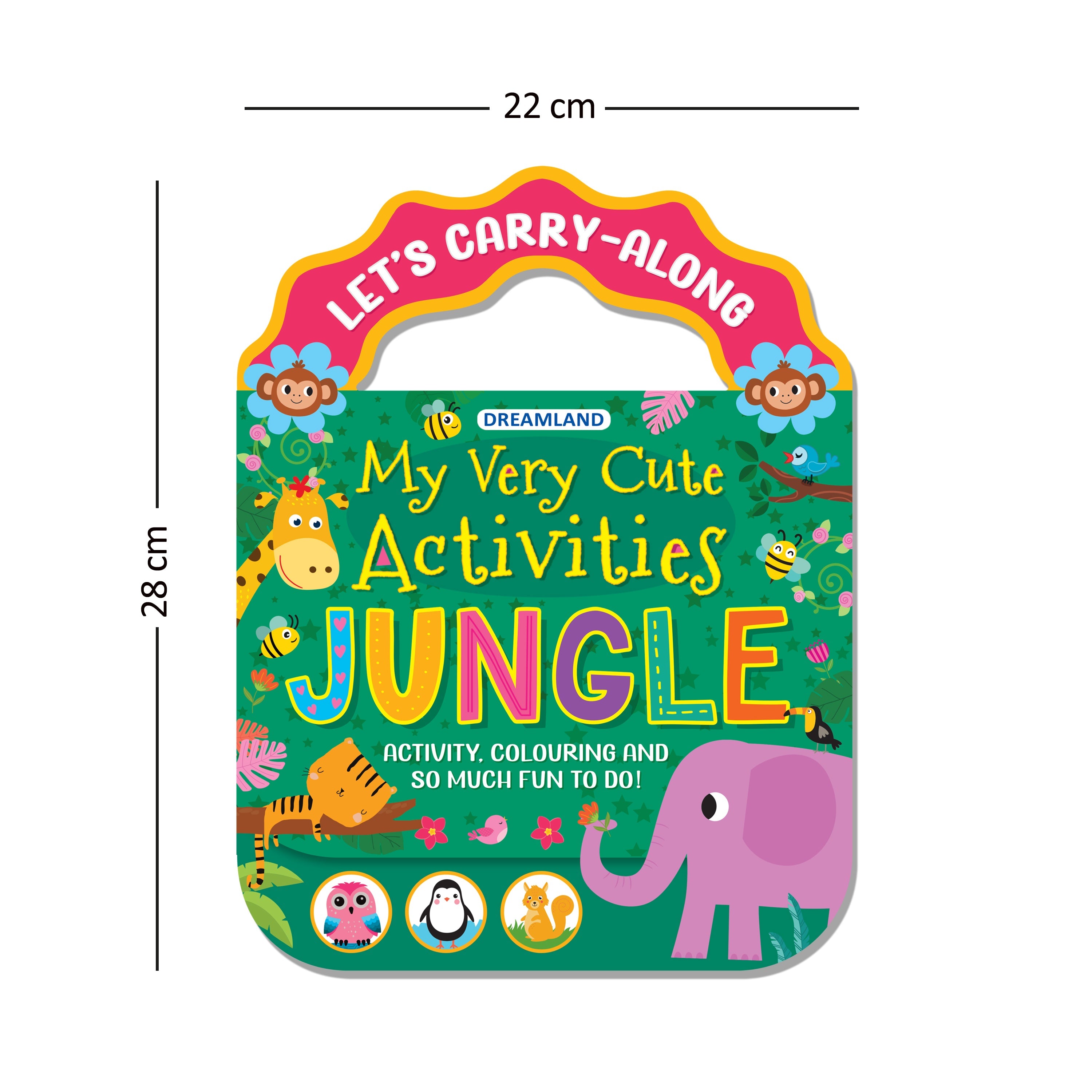 Dreamland Publications Jungle- Let's Carry-Along Activity, Colouring Book for Kids Age 3 -8 years (My Very Cute Activities Series) | Grocsy