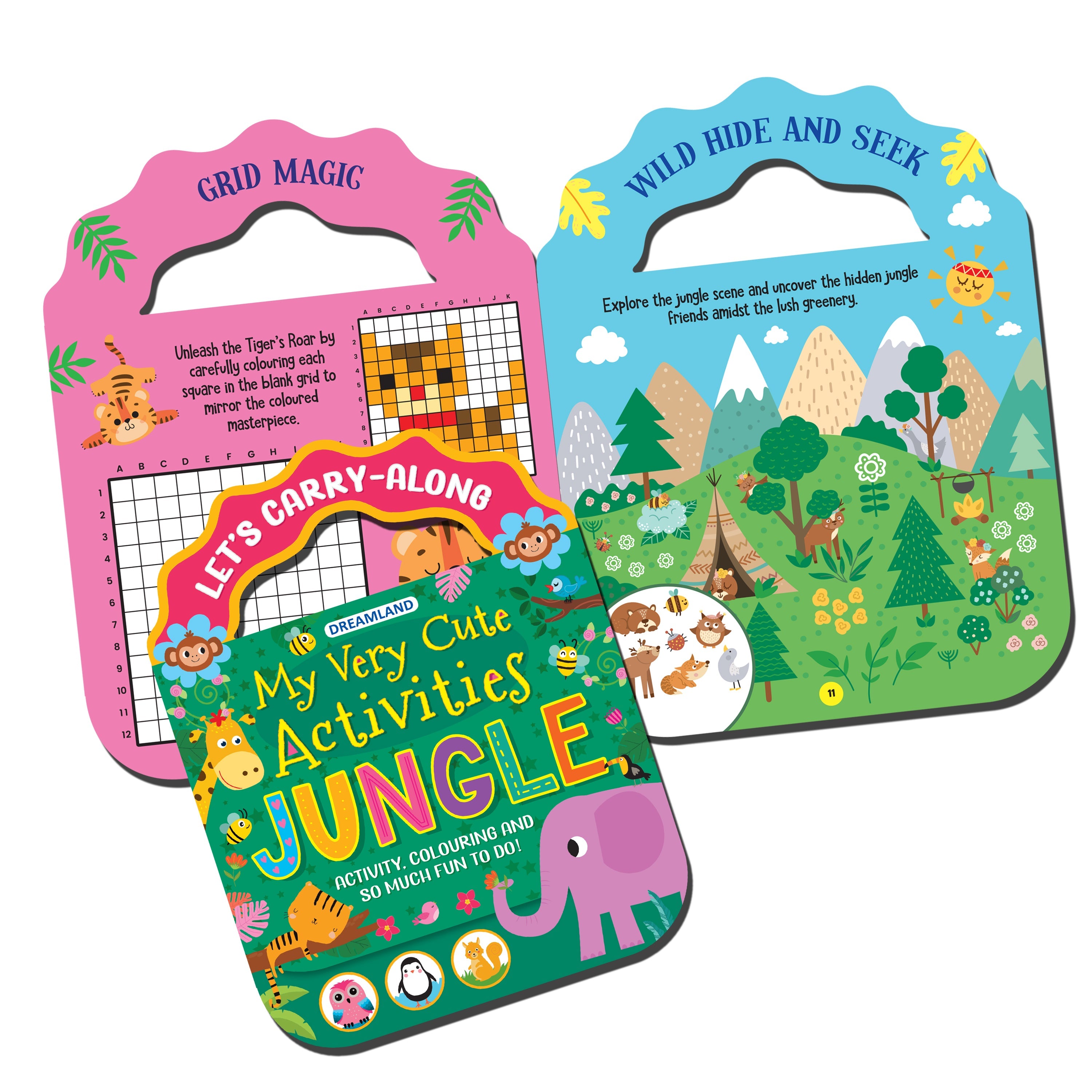 Dreamland Publications Jungle- Let's Carry-Along Activity, Colouring Book for Kids Age 3 -8 years (My Very Cute Activities Series) | Grocsy