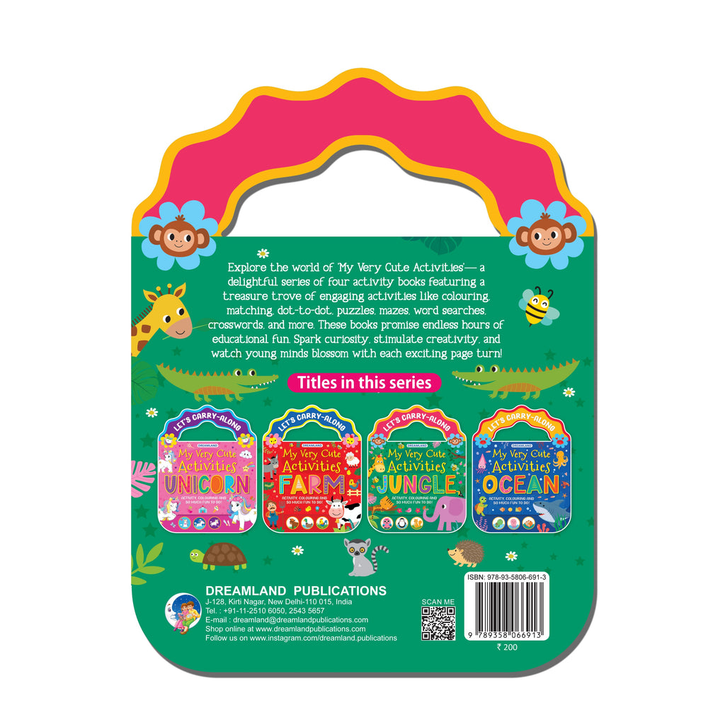 Dreamland Publications Jungle- Let's Carry-Along Activity, Colouring Book for Kids Age 3 -8 years (My Very Cute Activities Series) | Grocsy