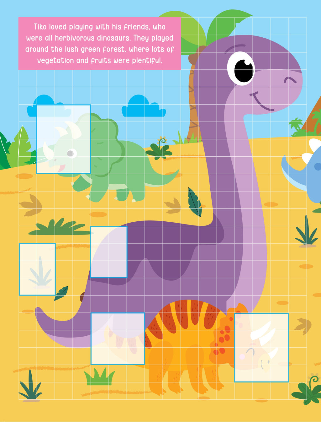 Dreamland Publications Pixel Sticker Activity Book: Tiko and The Lost T-Rex – Over 1,400 Stickers for Kids Age 4+ | Dinosaur Adventure with Pixel Art | Grocsy