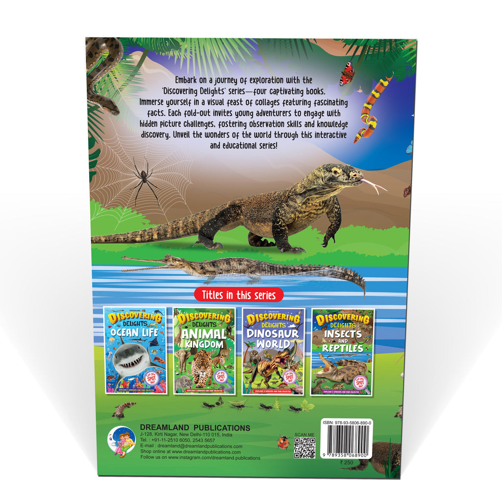 Dreamland Publications Insects and Reptiles Discovering Delights Flap Book for Kids Age 4 - 10 years | Grocsy
