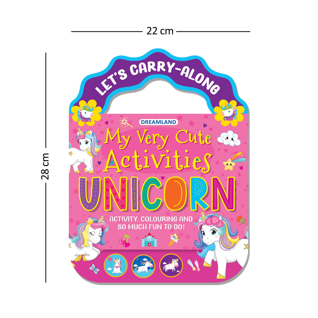 Dreamland Publications Unicorn- Let's Carry-Along Activity, Colouring Book for Kids Age 3 -8 years (My Very Cute Activities Series) | Grocsy