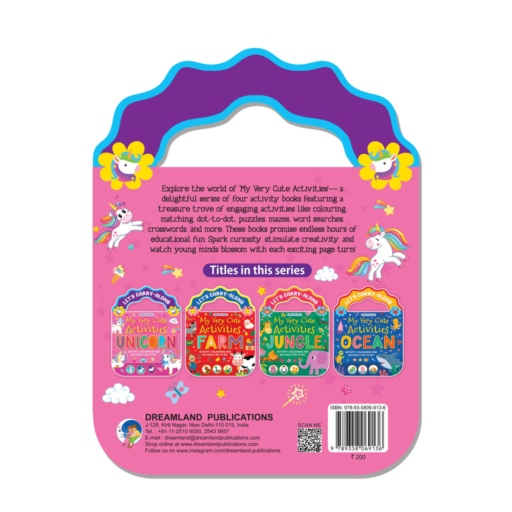 Dreamland Publications Unicorn- Let's Carry-Along Activity, Colouring Book for Kids Age 3 -8 years (My Very Cute Activities Series) | Grocsy