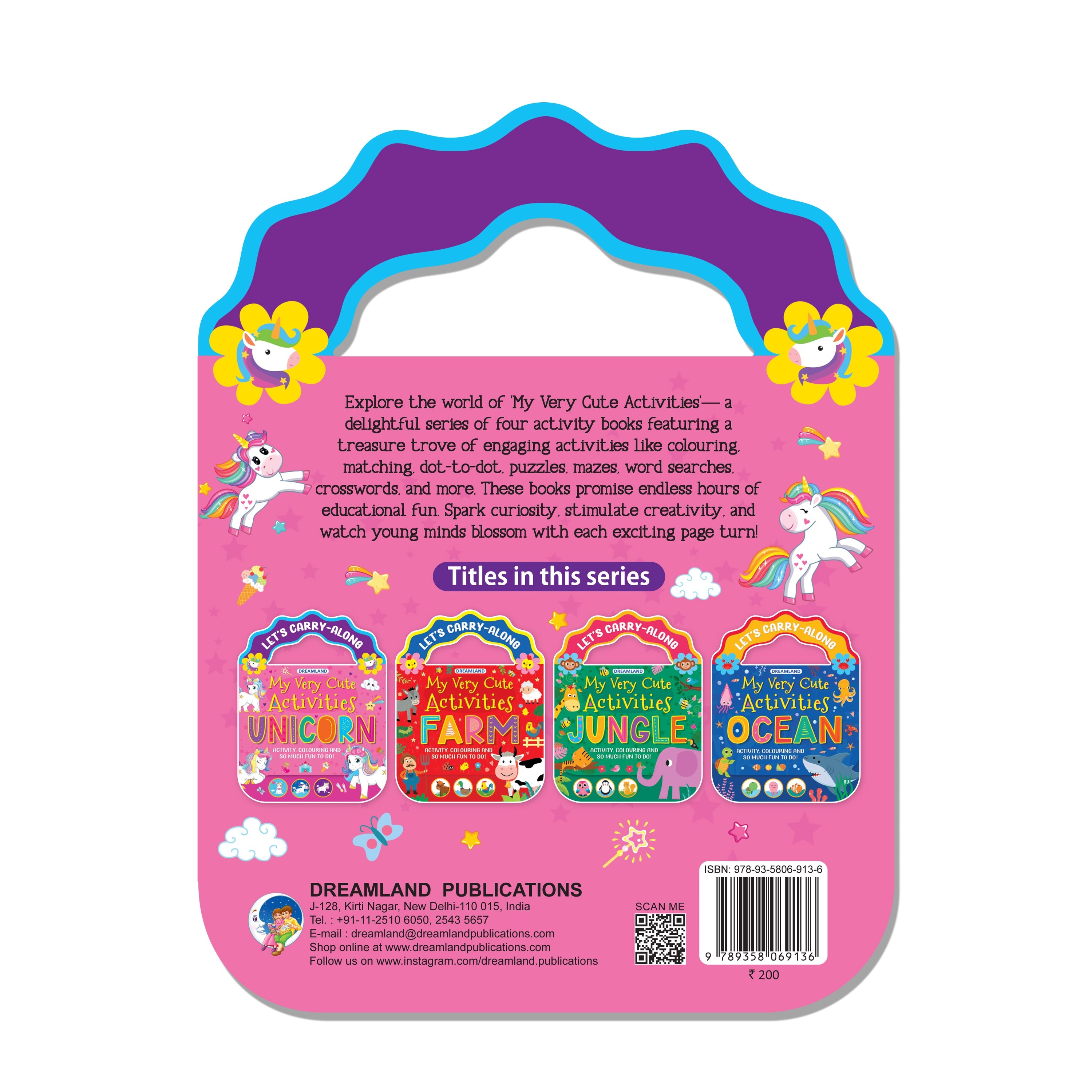 Dreamland Publications Unicorn- Let's Carry-Along Activity, Colouring Book for Kids Age 3 -8 years (My Very Cute Activities Series) | Grocsy