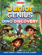 Dreamland Publications Junior Genius: Dino Discovery – A Fun-Filled Learning Book for Kids Age 7+ | Explore the World of Dinosaurs with Facts, Games, Puzzles | Grocsy