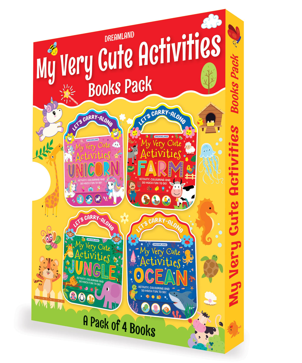 Dreamland Publications My Very Cute Activities & Colouring Books Pack for Kids Age 3-8 years - A Set of 4 Books | Grocsy