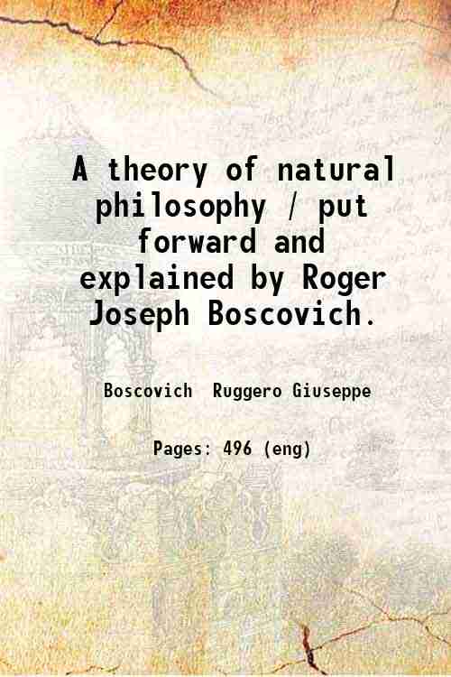 A theory of natural philosophy - Gyan Books | Grocsy