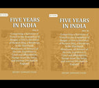 Five Years in India: Comprising a Narrative of Travels in the Presidency of Bengal, a Visit to the Court of Runjeet Sing, a Residence in the Himalayah Mountains, an Account of the Late Expedition to Cabul and Affghanistan, Voyage down the Indus, and Journ | Grocsy