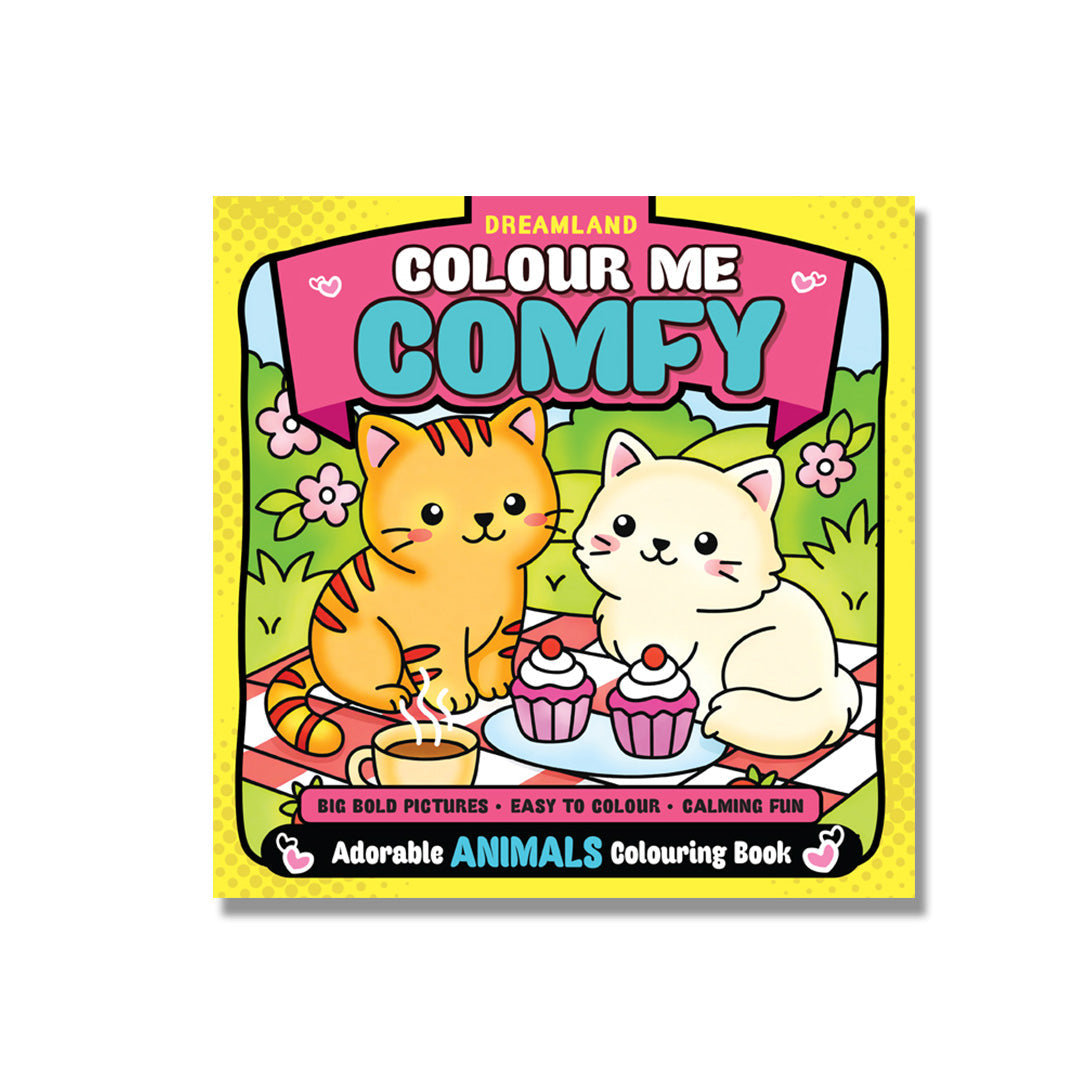 Dreamland Publications Colour Me Comfy: Artsy Animals - Easy and Relaxing Animal Colouring Book for All Ages with Bold, Cute and Creative Designs | Grocsy